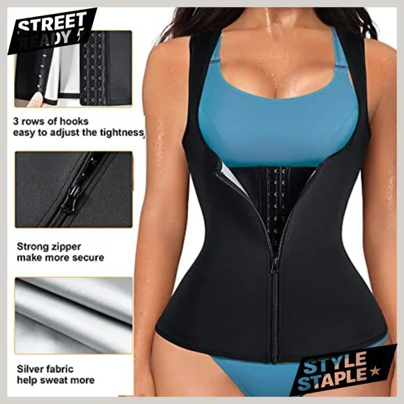 Large Sauna Vest Waist Trainer Shapewear Workout Tank Top Nylon